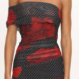 Gala One-Shoulder Maxi Dress Rose Black