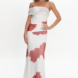 Gala One-Shoulder Maxi Dress Rose White