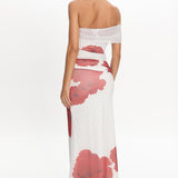 Gala One-Shoulder Maxi Dress Rose White