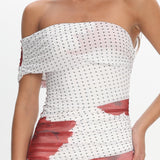 Gala One-Shoulder Maxi Dress Rose White