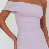 Gala One-Shoulder Maxi Dress Lilac