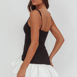 Romantic Layered Frill Mini Dress Black