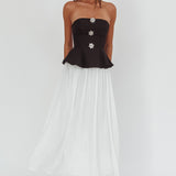 Rebel Peplum Bodice Midi Dress Black