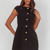 Rebel Cap Sleeve Mini Dress Black