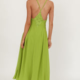 Wildflower Sun Applique Insert Maxi Dress Green