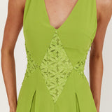 Wildflower Sun Applique Insert Maxi Dress Green