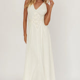 Wildflower Sun Applique Insert Maxi Dress Cream