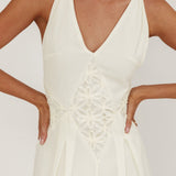 Wildflower Sun Applique Insert Maxi Dress Cream
