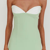Unspoken Sweetheart Neckline Sheer Hem Maxi Dress Sage