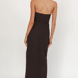 Samanntha Strapless Bow Detail Midi Dress Black