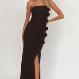 Samanntha Strapless Bow Detail Midi Dress Black