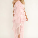 Darylyn Tiered Ruffle Maxi Dress Pink