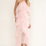 Darylyn Tiered Ruffle Maxi Dress Pink