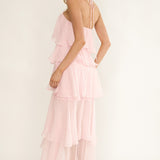 Darylyn Tiered Ruffle Maxi Dress Pink