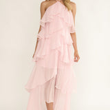 Darylyn Tiered Ruffle Maxi Dress Pink
