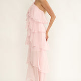 Darylyn Tiered Ruffle Maxi Dress Pink