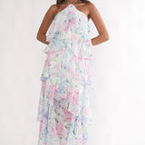 Darylyn Tiered Ruffle Maxi Dress Hydrangea Blue