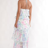 Darylyn Tiered Ruffle Maxi Dress Hydrangea Blue