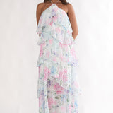 Darylyn Tiered Ruffle Maxi Dress Hydrangea Blue