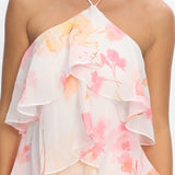 Darylyn Tiered Ruffle Maxi Dress Floral Pink