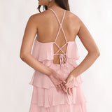Darylyn Tiered Ruffle Mini Dress Pink