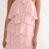 Darylyn Tiered Ruffle Mini Dress Pink