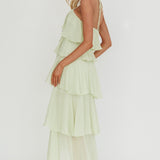 Darylyn Tiered Ruffle Maxi Dress Sage