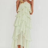Darylyn Tiered Ruffle Maxi Dress Sage