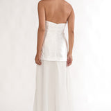 Elyria 3D Ruffle Halter Maxi Dress White