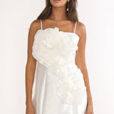 Cosmique 3D Ruffle Design Mini Dress White