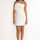 Cosmique 3D Ruffle Design Mini Dress White