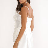Cosmique 3D Ruffle Design Mini Dress White