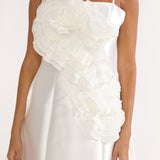 Cosmique 3D Ruffle Design Mini Dress White