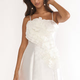 Cosmique 3D Ruffle Design Mini Dress White