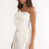 Cosmique 3D Ruffle Design Mini Dress White