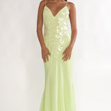 Meranda V-Neck Maxi Dress Sequin Yellow