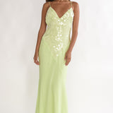 Meranda V-Neck Maxi Dress Sequin Yellow
