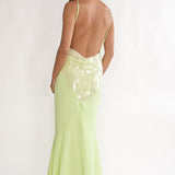 Meranda V-Neck Maxi Dress Sequin Yellow