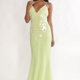Meranda V-Neck Maxi Dress Sequin Yellow
