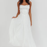 Lora Cami Strap Butterfly Dress White