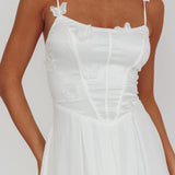 Lora Cami Strap Butterfly Dress White