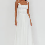 Lora Cami Strap Butterfly Dress White