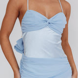Arizona Sunset Criss-Cross Bow Back Dress Blue
