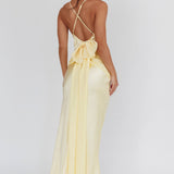 Arizona Sunset Criss-Cross Bow Back Dress Yellow