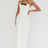 Cocktail Party Strapless Bow Bust Maxi Dress White