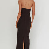 Cocktail Party Strapless Bow Bust Maxi Dress Black