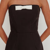 Cocktail Party Strapless Bow Bust Maxi Dress Black