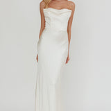 Navi Strapless Laced Back Maxi Dress Oyster