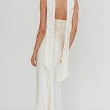 Navi Strapless Laced Back Maxi Dress Oyster