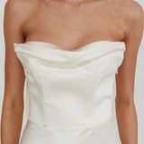 Navi Strapless Laced Back Maxi Dress Oyster